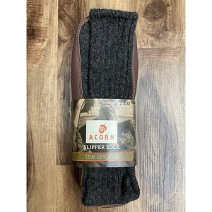 Acorn Original Slipper Socks Gray Wool Cloud Cushion Shoes Men Size 13.5-14.5